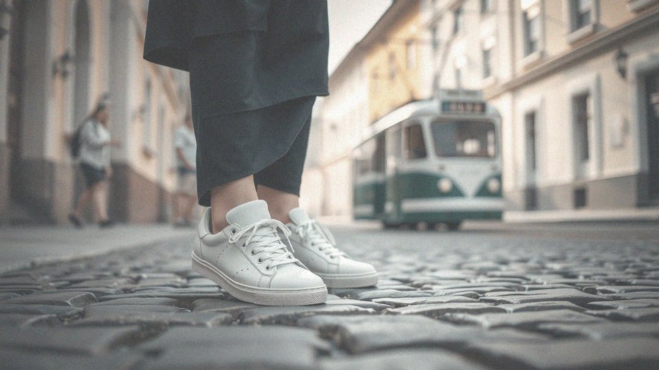 Jakie sneakersy mogą pasować do granatowej sukienki?